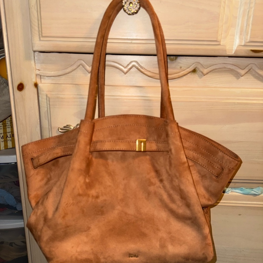 Brown Suede Tote Bag